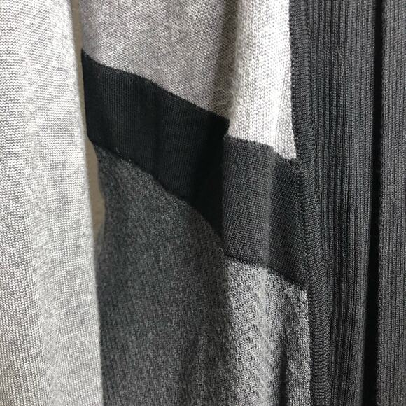 WHBM gray black chevron open front draped cardigan size Small - Picture 5 of 14